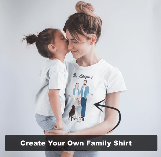 buy custom family drawn tshirt